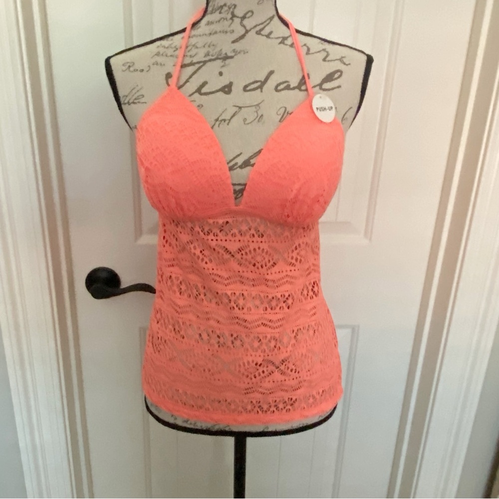 Coral Orange Complete Swimsuit Top and Bottom BRAND NEW
